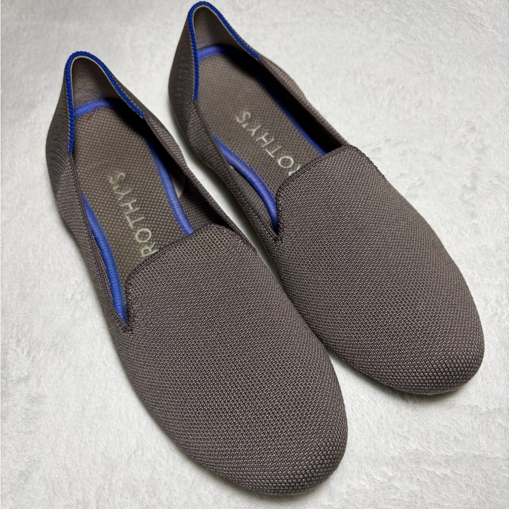 Rothy's Women’s Brown and Blue Flat Loafers shoes Sz 9.5